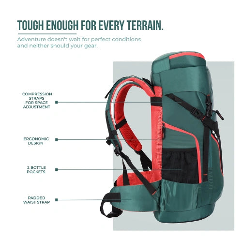 INSPIRED RUCKSACK 55L (GREEN - BLACK)