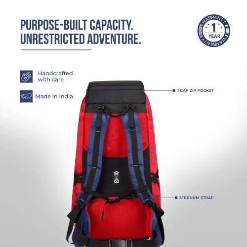 Adventure Rucksack 75L Navy Red